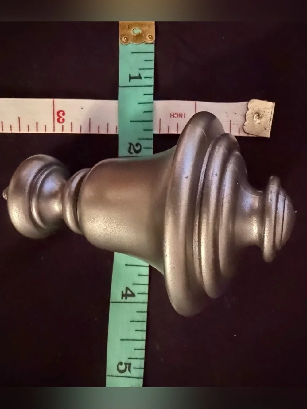 Set of 6 Silver Decorative Round Curtain Rod Finials w/3 double rod holders